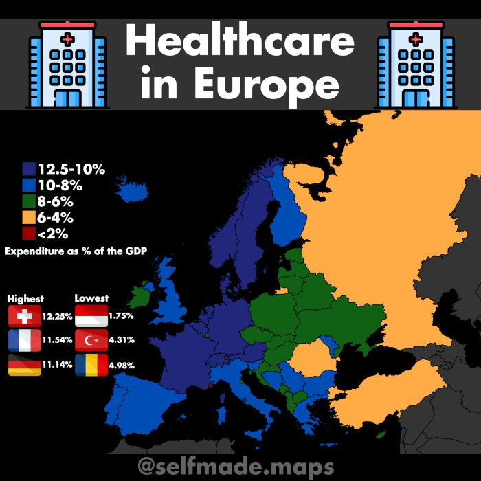 Healthcare Expenditures in Europe : r/MapPorn
